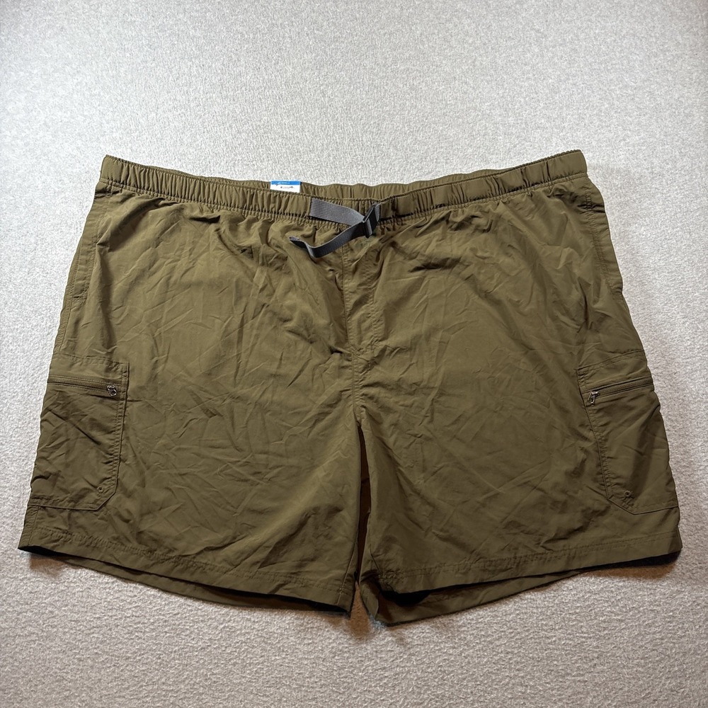 Columbia Performance Cargo Green Men's Sz 6X Shorts 100% Nylon Moisture Wicking